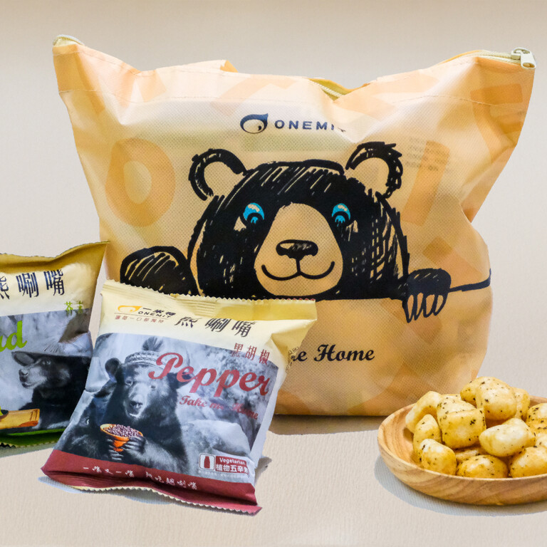 一米特 熊唰嘴提袋組(米色)