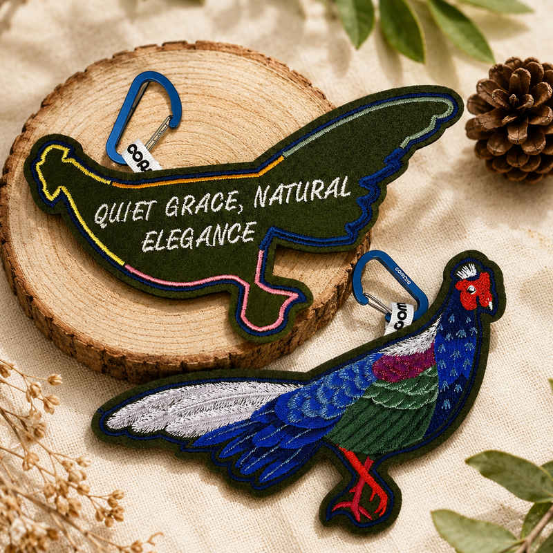 藍腹鷴-台灣特有種刺繡吊牌, , hi-res image number null