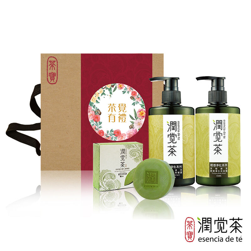潤覺茶-茶樹綠茶輕感淨化控油禮盒3件組, , hi-res image number null