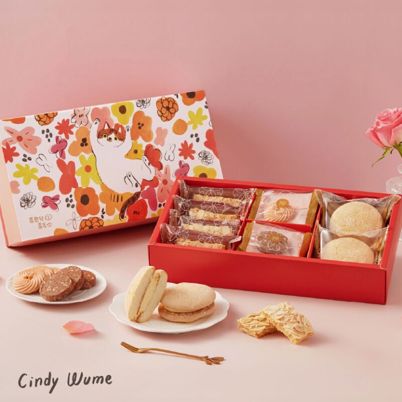 花舞翩翩(A)西點禮盒(布雪蛋糕/千層酥/餅乾), , hi-res image number null