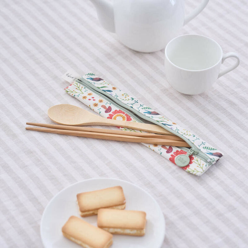拉鏈餐具袋(含餐具)/印花樂 x Soupy Tang/森林萬花筒, , hi-res image number null