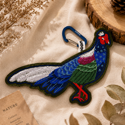 藍腹鷴-台灣特有種刺繡吊牌