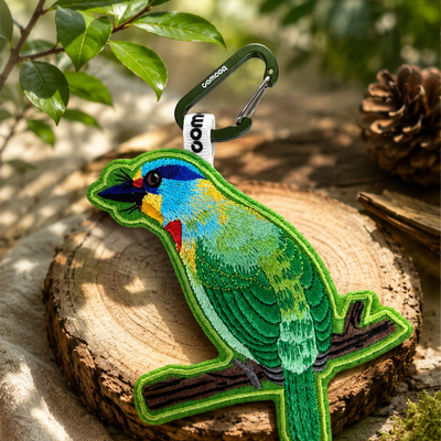五色鳥-台灣特有種刺繡吊牌