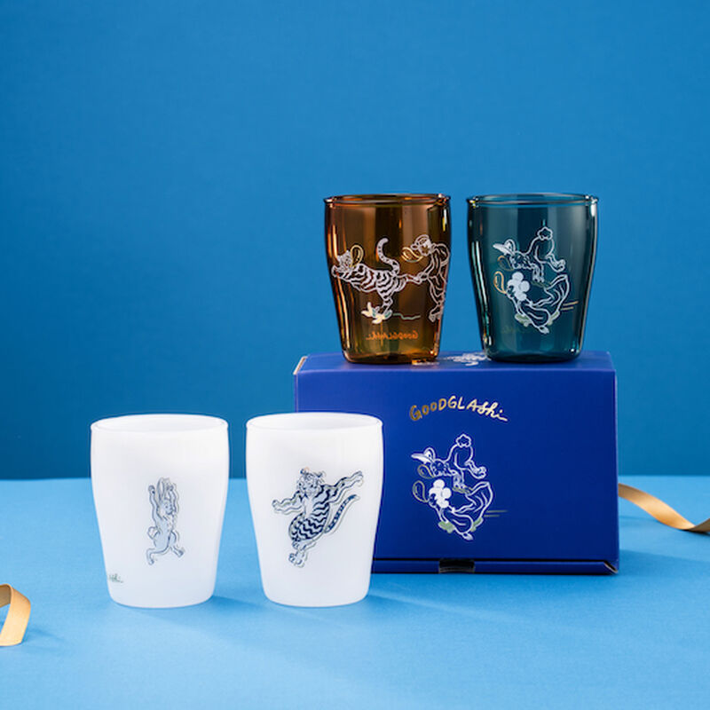 只是ZISHI×好玻GOODGLAS-「醉．好．是！」潮台味啤酒對杯-青花款, , hi-res image number null