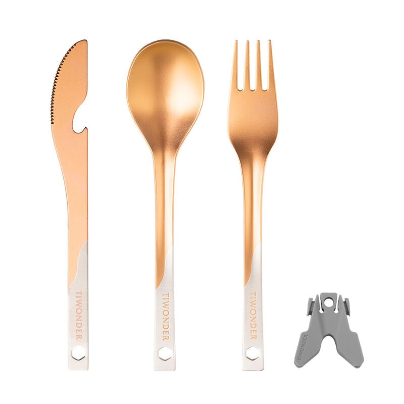 純鈦多功能餐具組 - 夕陽橘(共三款), , hi-res image number null