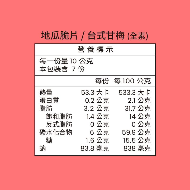 DoGa地瓜脆片-台式甘梅, , hi-res image number null