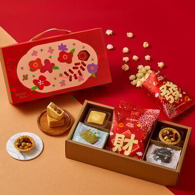 春聚(B)春節禮盒(爆米花/鳳梨酥/堅果塔)