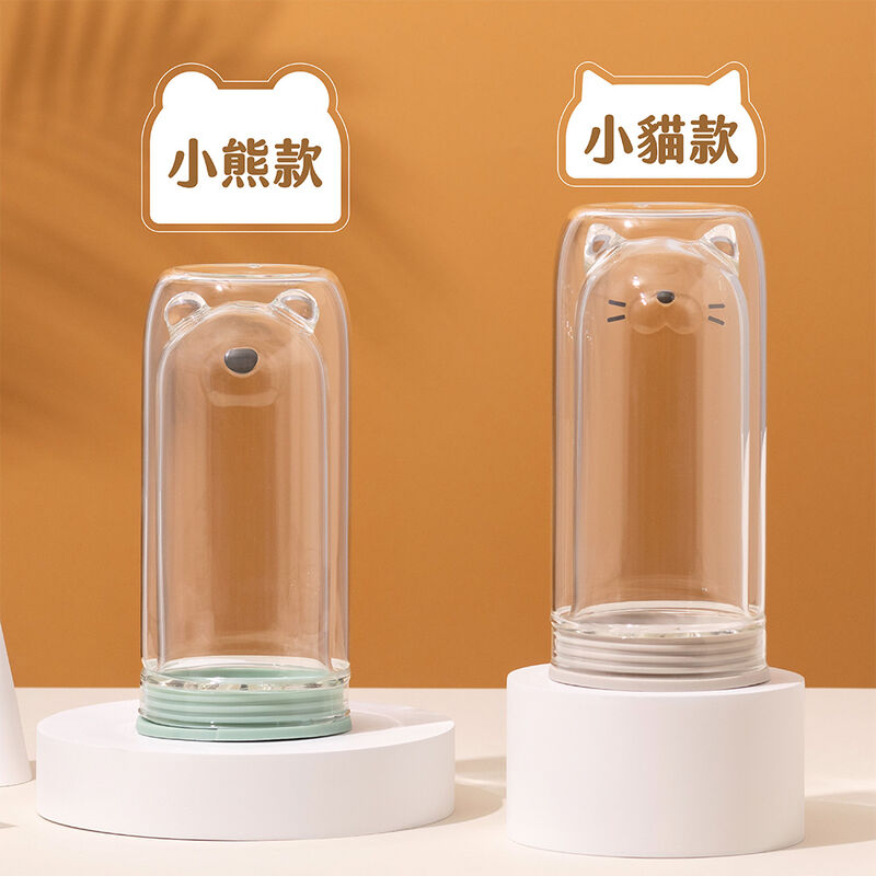 好玻zoo zoo雙層玻璃隨手杯/小熊、小貓, , hi-res image number null